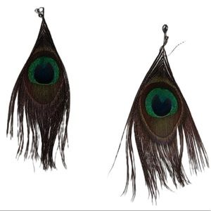 peacock feather earrings